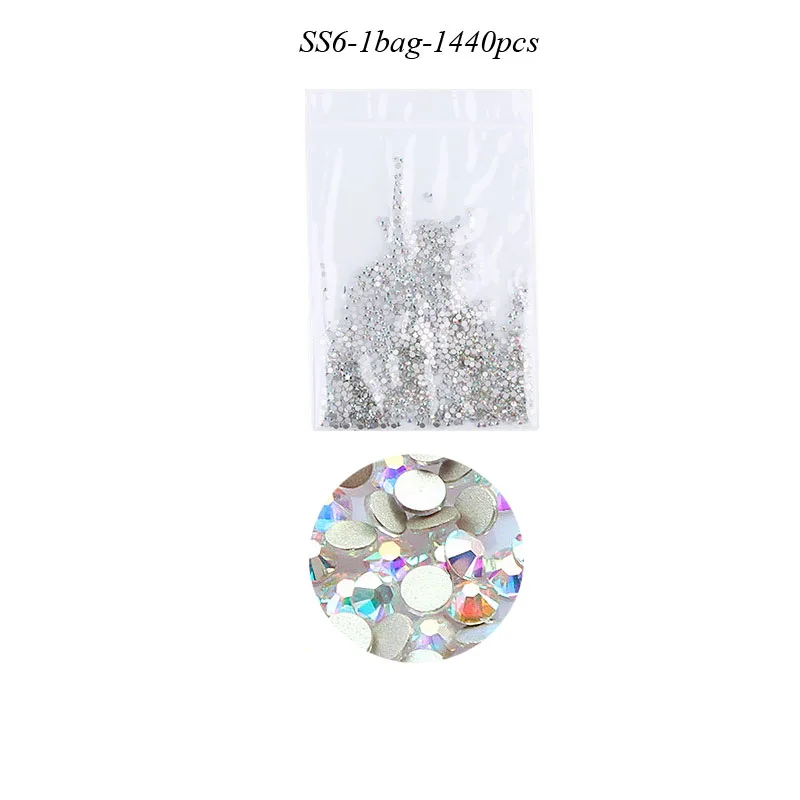 Swarovsky AB SS3 40 Mix Стразы для ногтей стеклянные 3D украшения плоские кристаллы