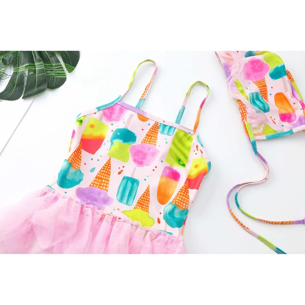 От 0 до 5 лет Одежда для новорожденных детская одежда девочек Купальник с принтом