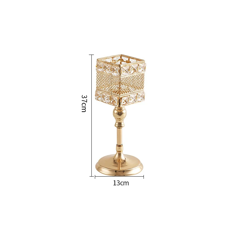 gold medium Хрустальные подсвечники для чайника из металлического стекла свадебные подсвечники стол центральный вечерние рождественские украшения на Хэллоуин для дома - Цвет: gold medium