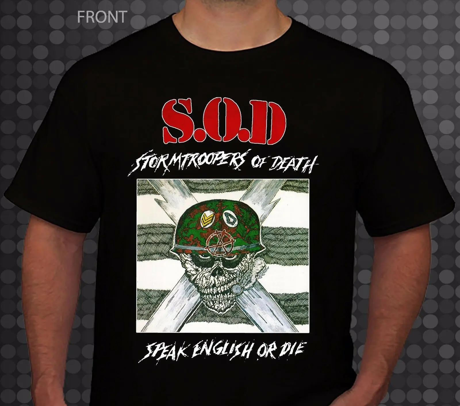 Штормоперов смерти S.O.D. Надпись на английском или штампованном языке футболка 2