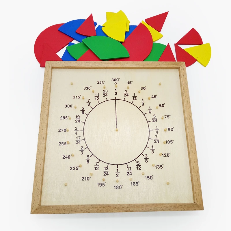 

JaheerToy Montessori Educational Toy Children's Toys Mathematics Teaching Aid Fractional Plate Circumference Ratio Wood