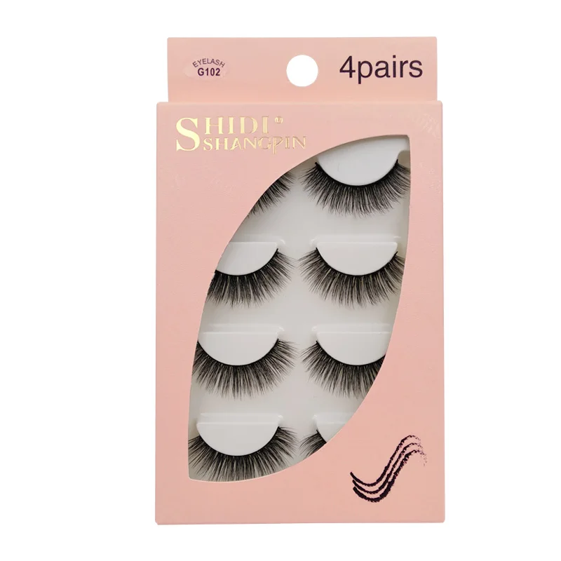 YSDO Lashes 4 пары ресниц натуральные длинные 3d норковые ресницы искусственные cils норковая лента накладных ресниц 3d накладные ресницы макияж объем cilios - Цвет: G102