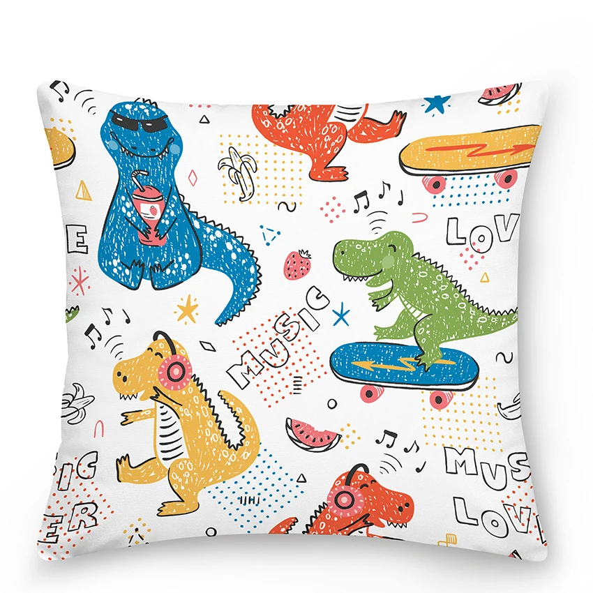 Чехол для диванной подушки с мультяшным рисунком декоративная квадратная