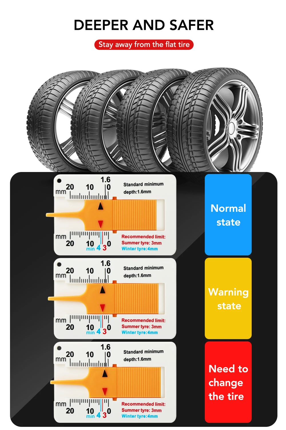 Автомобильные шины протектора дептометр индикатор глубины Gage для hyundai tucson i30 ix25