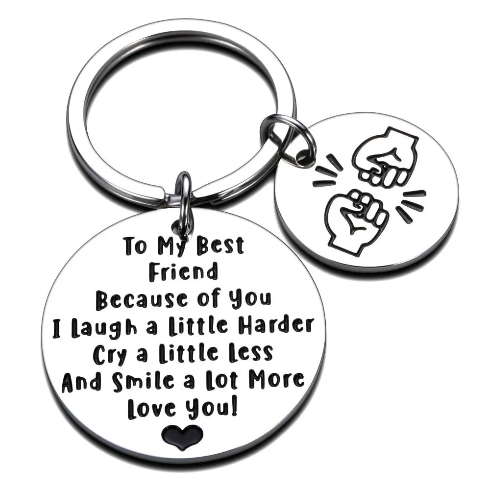 Best Friend Birthday Christmas Gifts for Women Men Girl Boy Sister Brother Thank You Gift for BFF Bestie Friendship Key Chain