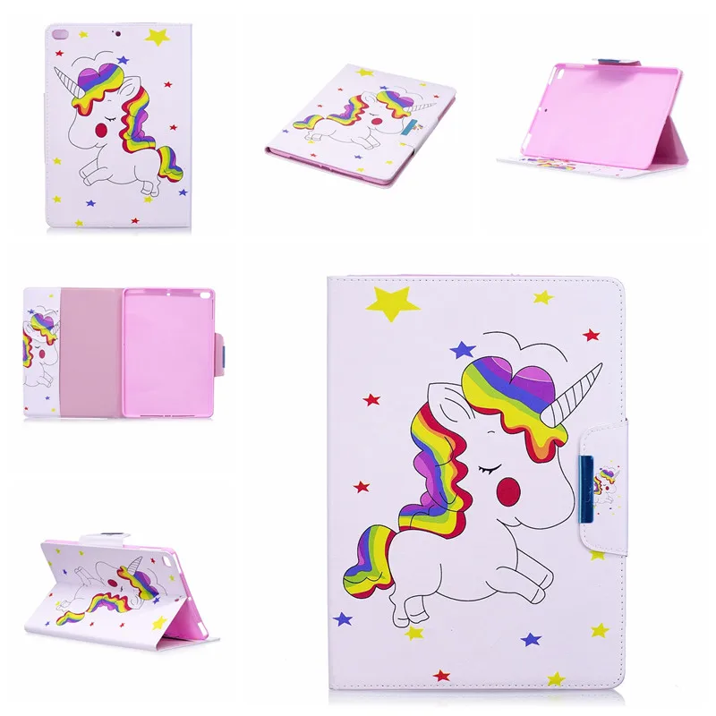 

Wekays Case for Apple IPad Air 9.7inch Cute Cartoon Flamingo Unicorn PU Flip Leather Cover Case For iPad 5 / Air model Fundas