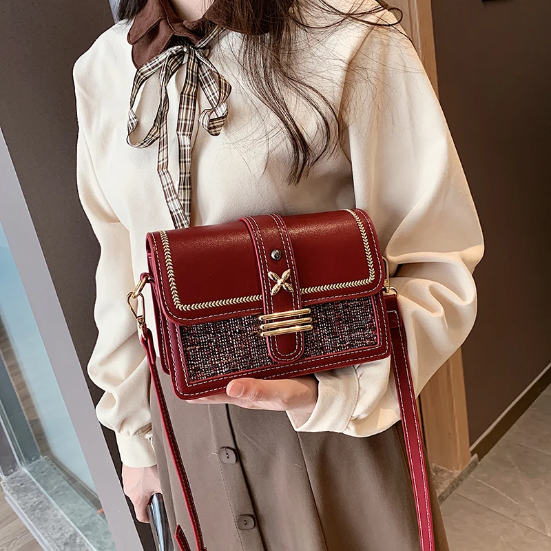 Роскошная женская сумка дизайнерская Классическая Ретро черная синяя Красная