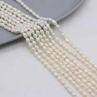 wholesale3pcs natural freshwater pearl rice bead 4 5mm for women jewelry makingdiy necklace bracelet accessories charm gift 36cm