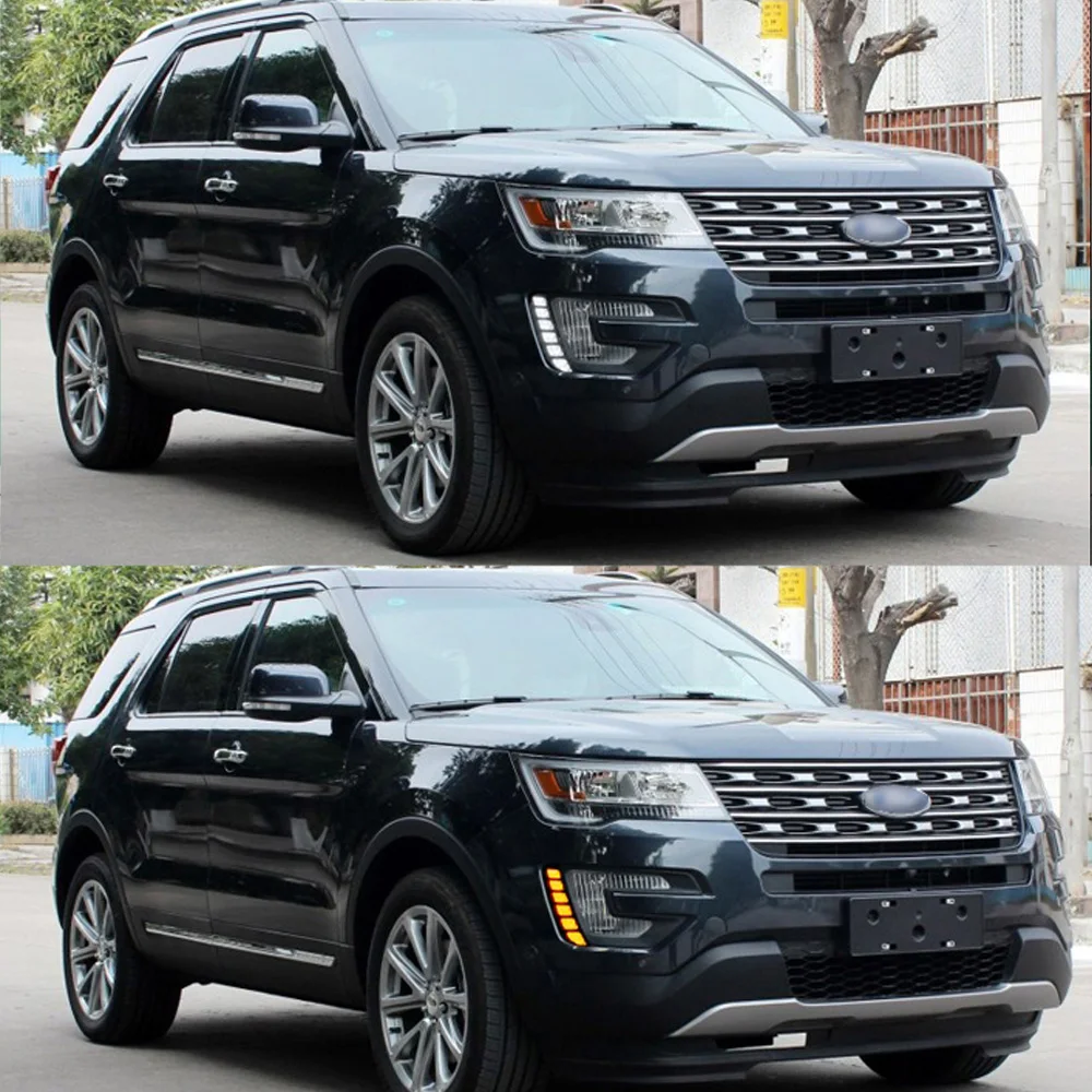 

Switchback Dual Color White & Amber LED Daytime Running Lights DRL Fog Lamps Replacement Kit For Ford Explorer 2016-2018