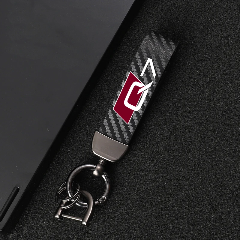 High-Grade Leather Car KeyChain 360 Degree Rotating Horseshoe Buckle Jewelry Key Rings for audi Q7 car Accessories | Автомобили и