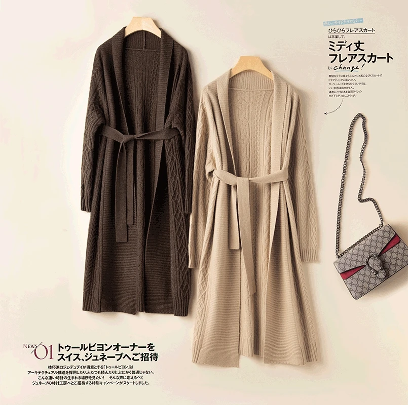 Сезон осень-зима Новые женские шерсть яка кардиган брюки для девочек Утепленное