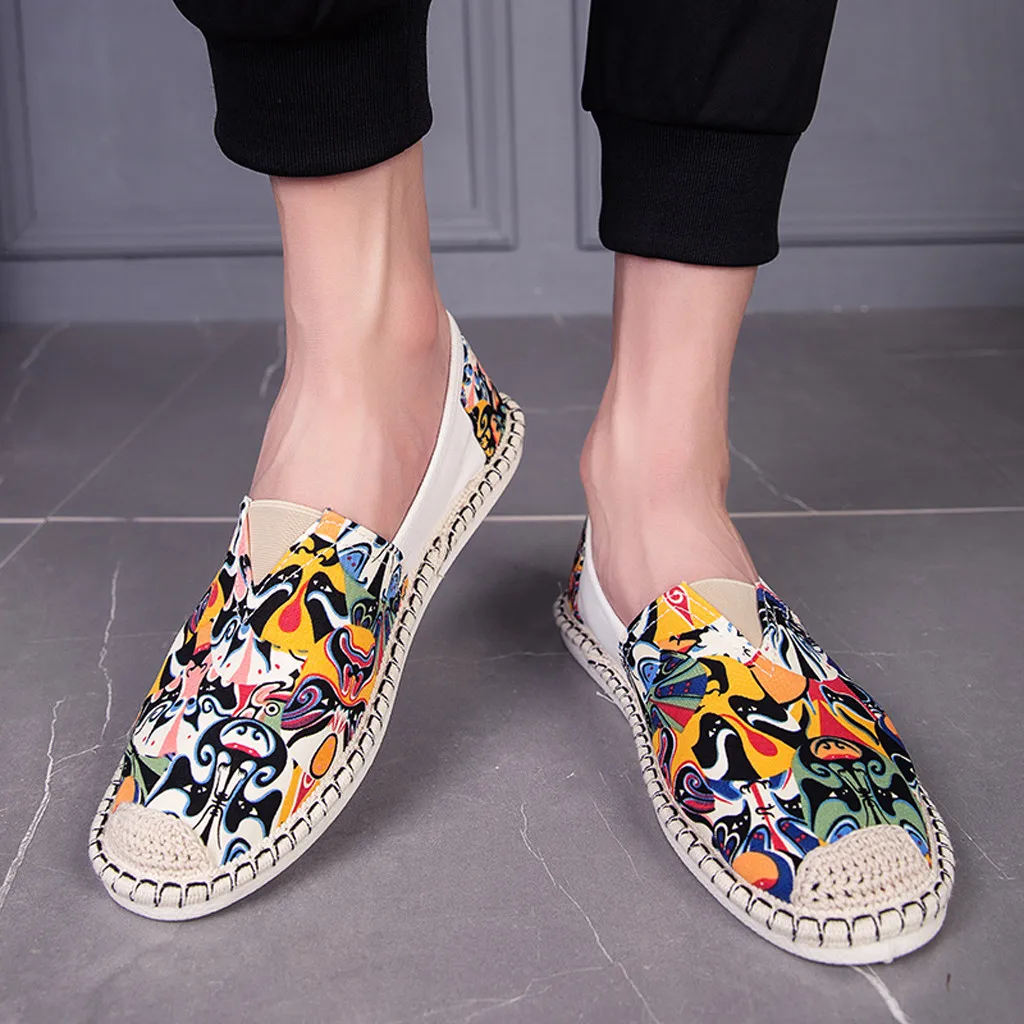 Мужские спортивные ботинки в китайском стиле холщовые с одной ногой и граффити