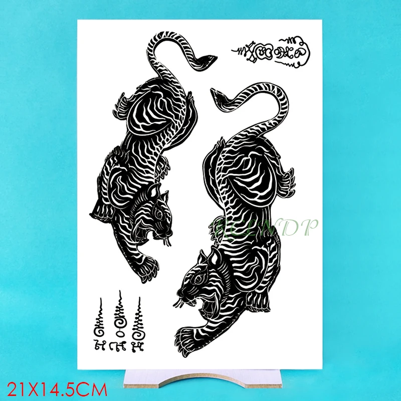 

Waterproof Temporary Tattoo Sticker Tiger leopard Animal big size fake tatto flash tatoo tatouage temporaire for women girl men