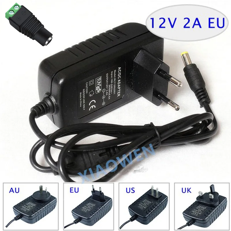 AC DC 12V 2A импульсный источник питания адаптер Светодиодная лампа Универсальный