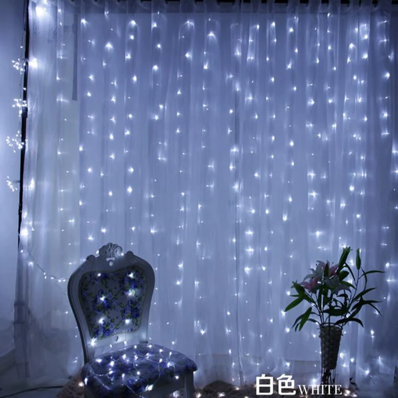 3*3 м 300LED сосулька занавес гирлянда 220 В новый год Рождество светодиодные сосульки