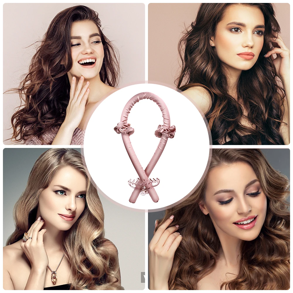 

Heatless curling rod bandana espuma curling ferro curler fita de de seda fazer o cabelo encaracolado macio e brilhante