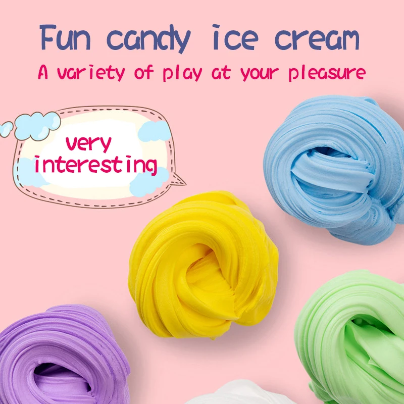 Мягкий облачный слайм 30 г + 10 хлопковая пушистая пена мини глина сделай сам слизь