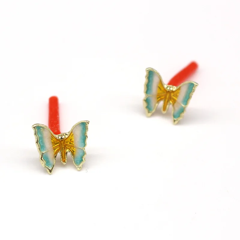 Гипоаллергенные разноцветные капельные масляные серьги-гвоздики изящные