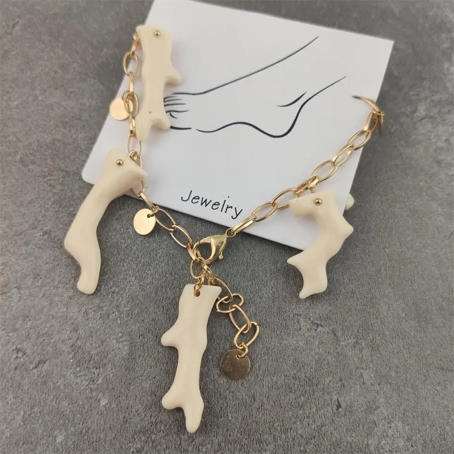 Браслеты на ногу в богемном стиле женские анклеты ручной работы с металлическими