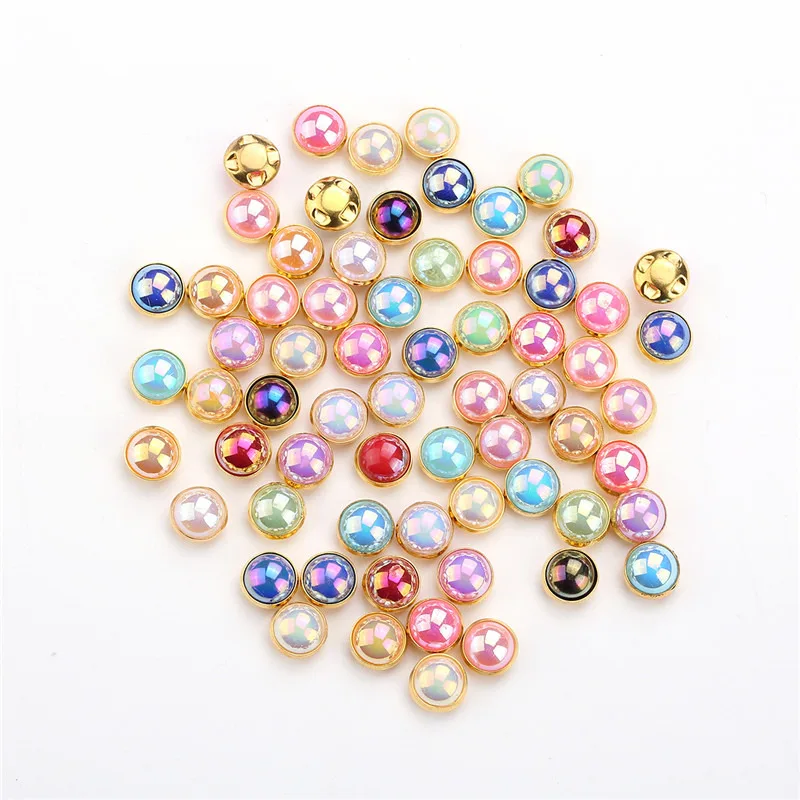 Бусины круглые со стразами для свадебного платья 6/8 мм 50 шт. | Дом и сад