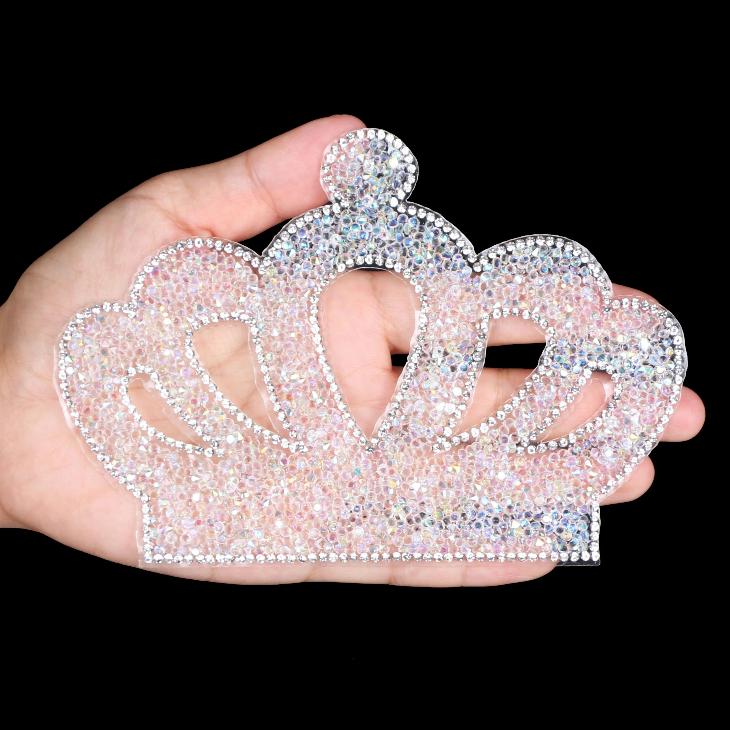 

silver gold color crystal crown patches design DIY handmade iron or glue fit for shoes clothes bags DIY rompers patch