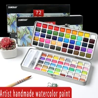 portable pearlescent color fluorescent color watercolor painting solid watercolor paint set art supplies