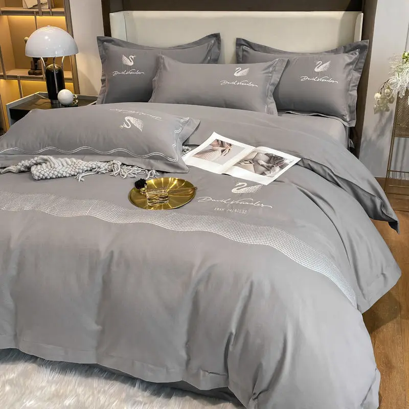 

100% Cotton Mother Baby Duvet Cover Set Bed Sheet Pillowcases Ultra Soft Easy Care Simple Style Bedding Set