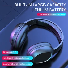 5.0 Earphones T5 HiFi Active Noise Cancelling Wireless Headphones Bluetooth Over Ear Headset Microphone Phones Handsfree Music