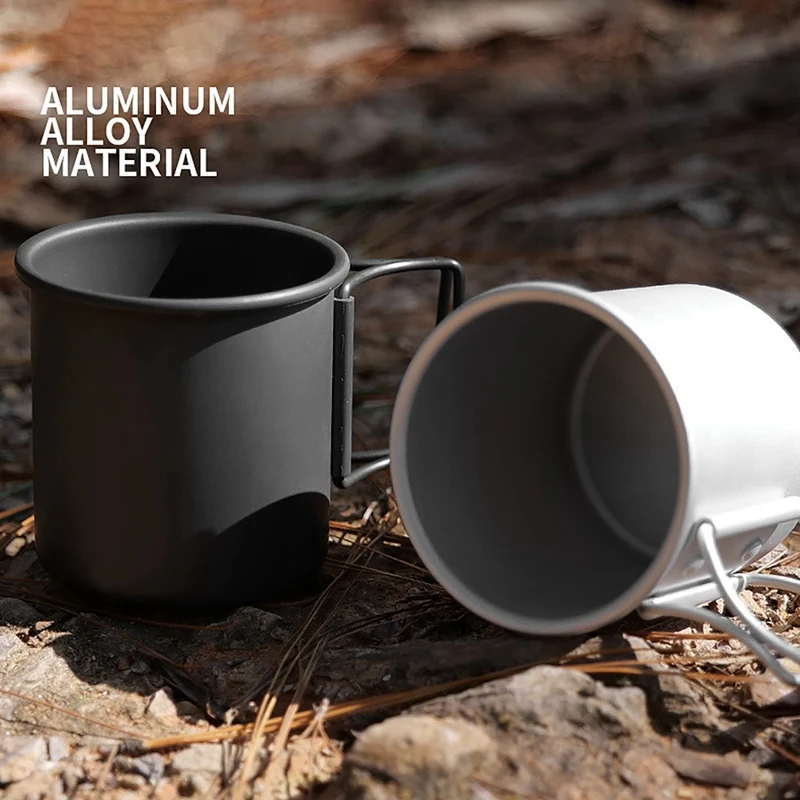 

2 Pcs Ultralight Aluminum Alloy Cup Cookware Outdoor Portable Water Cup Mug Tableware Cooking Pot Camping Picnic