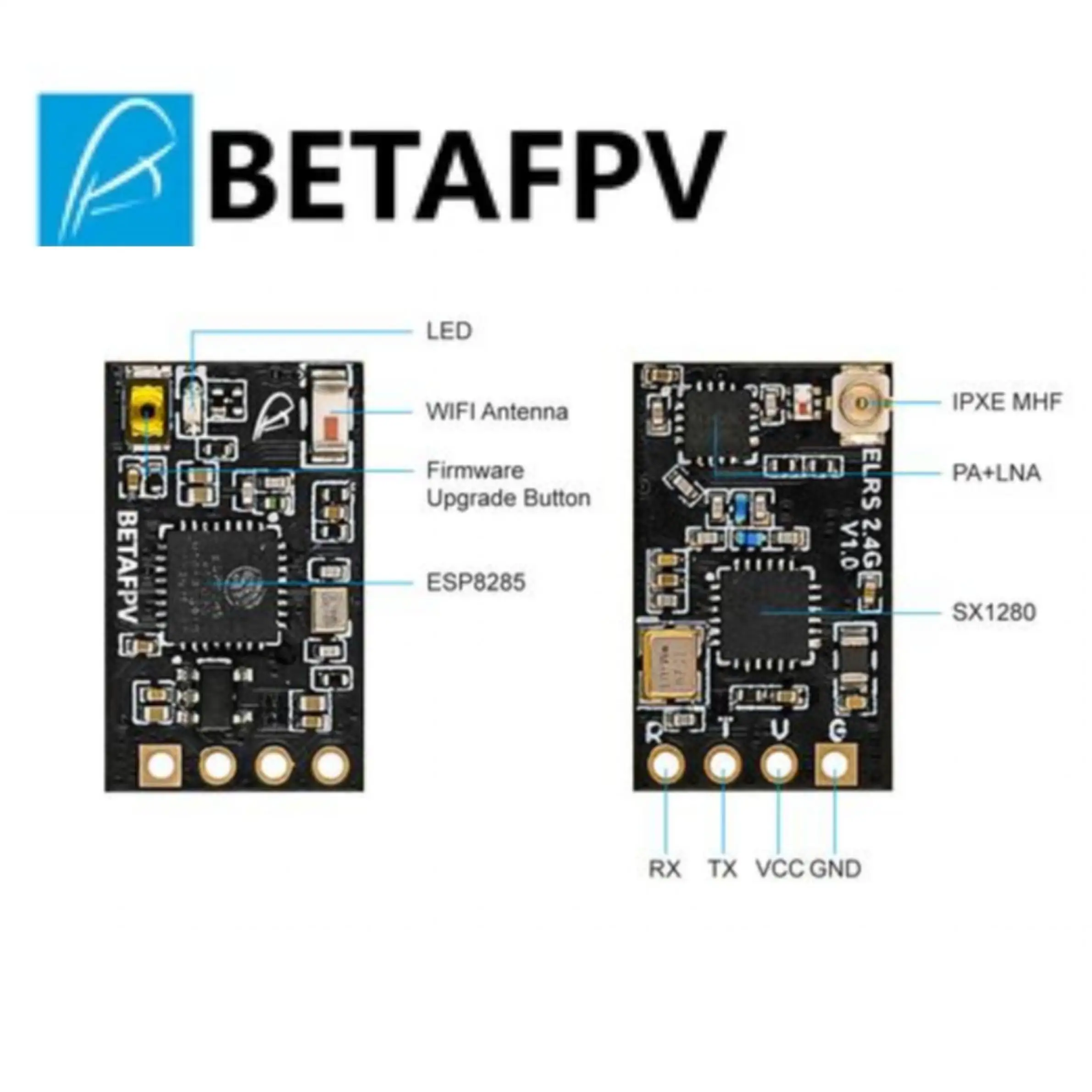 BETAFPV ELRS Nano receptor, mejor rendimiento en velocidades, rango de latencia ExpressLRS opcional 2,4G/915MHz/868MHz para Dron de carreras RC-3