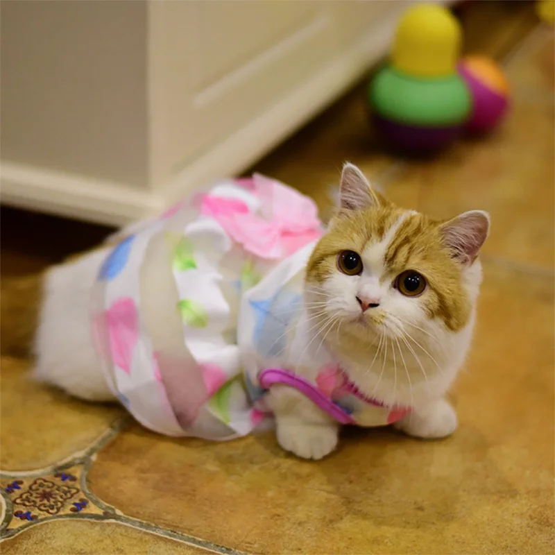 

Pet Dog Spring Summer Colorful Princess Skirt Lovely Flower Printing Dog Dress For Small Medium Puppy