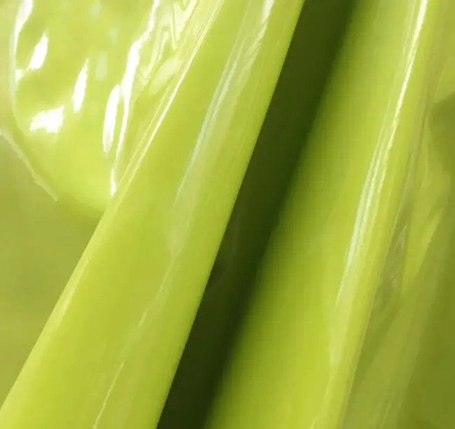 Ярко-зеленая полиуретановая ткань эластичная волшебный цвет одежда из ТПУ