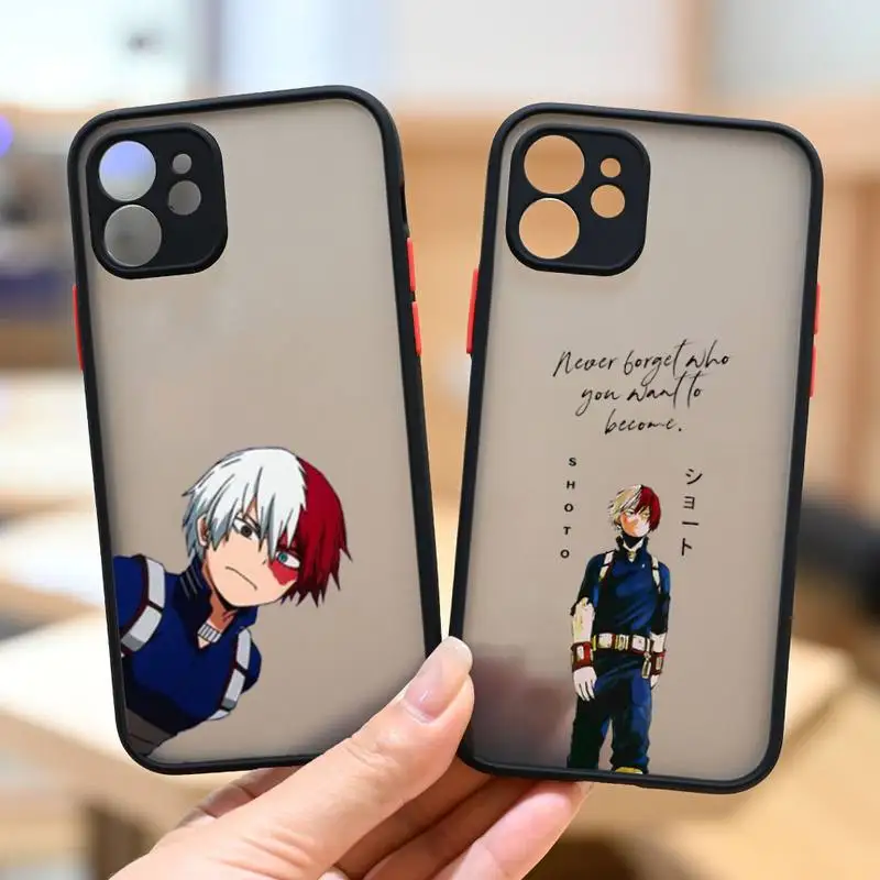 

My Hero Academia Phone Case For iPhone 12 11 Mini Pro XR XS Max 7 8 Plus X Matte transparent Back Cover