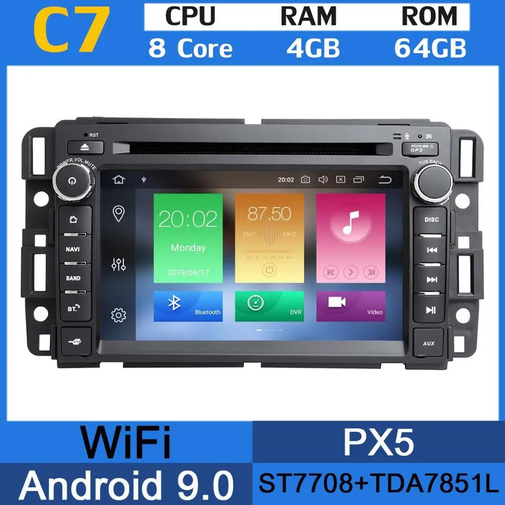 8Core 4G RAM 64G GB " PX6 4 Гб+ 64 ГБ Android 9,0 автомобильный DVD gps Радио для GMC Yukon Chevrolet Tahoe Equinox Savava Sierra Buick Enclave - Цвет: 8Core 4G RAM 64G GB