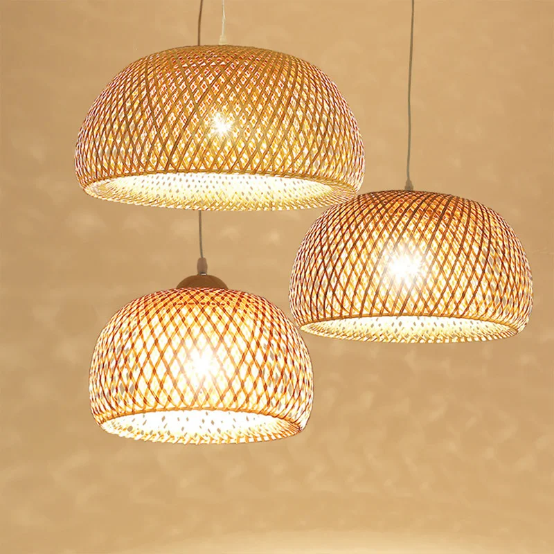 Kopen Chinese Bamboe Weven Bamboe Nest Antieke Hanglamp E27 Lampen Lantaarns Woonkamer Hotel Restaurant Gangpad Opknoping Lichten