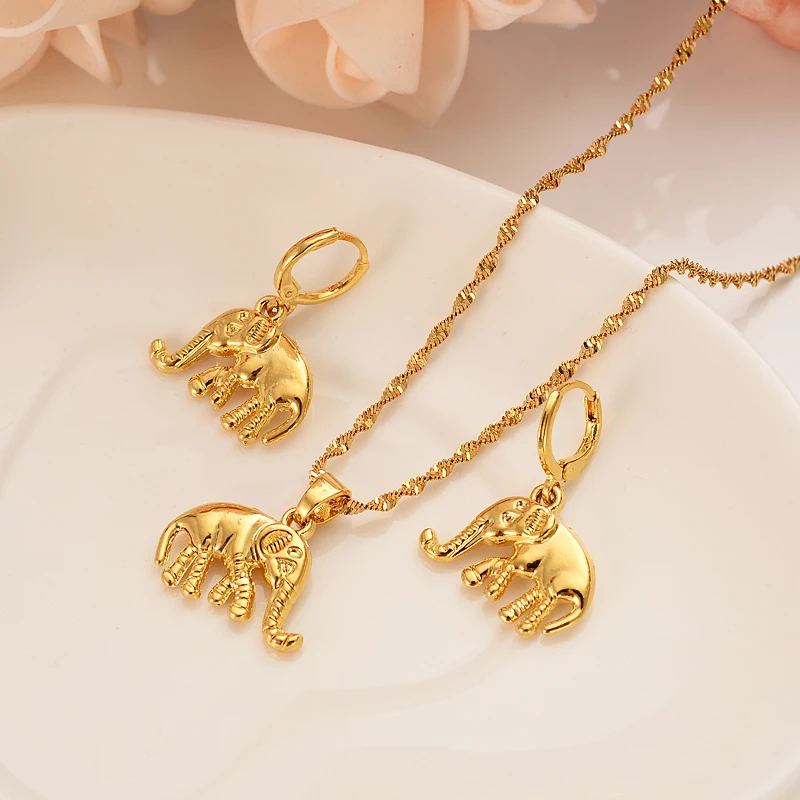 

Bangrui elephant Jewelry sets Classical Necklaces Earrings Set Gold Color & Brass,Arab/Africa Wedding Bride's Dowry gift