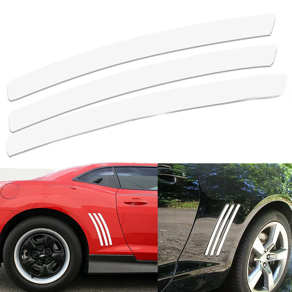

Universal Car White Stickers Side Vent Stripe Panel Insert Decals Auto Exterior Accessories For Chevy Camaro 2010-2015
