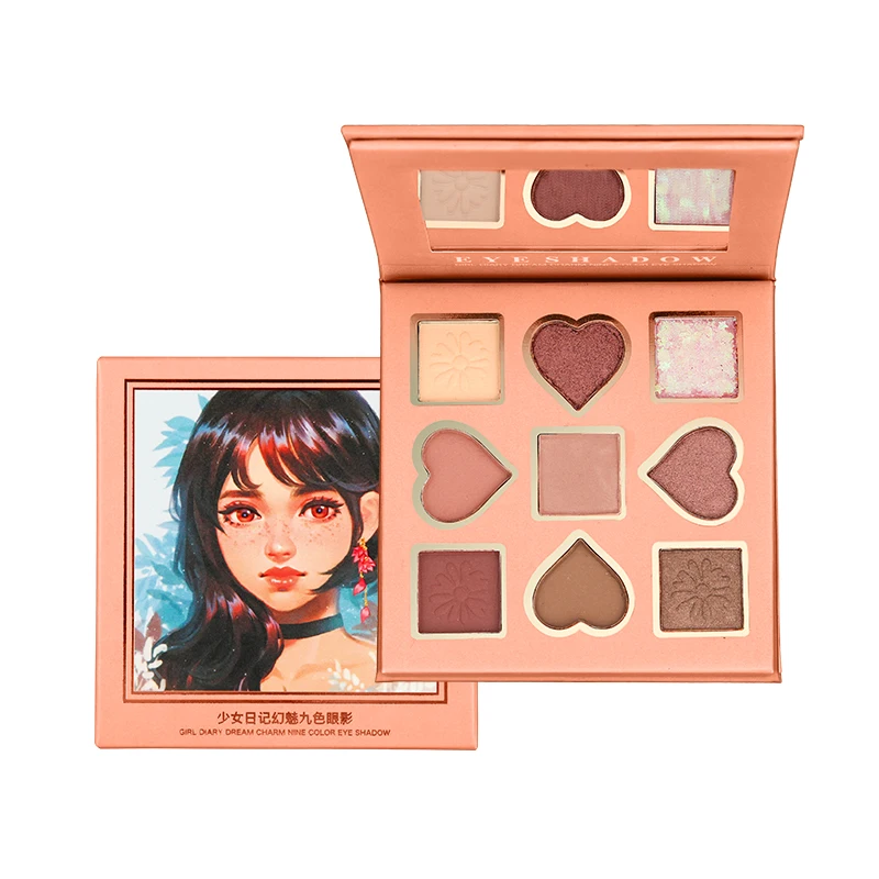 

Girls Diary 9 Color Magic Eyeshadow Palette Matte Shiny Soft Touch Pigment Waterproof Long Lasting Charming Eyes Makeup Cosmetic