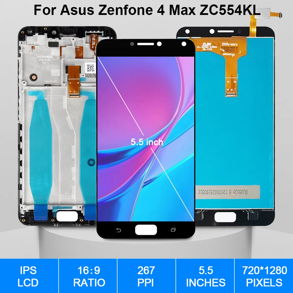 Pantalla Lcd Original para Asus Zenfone 4 Max ZC554KL, digitalizador de pantalla t&aacute;ctil, piezas de repuesto X00ID-1