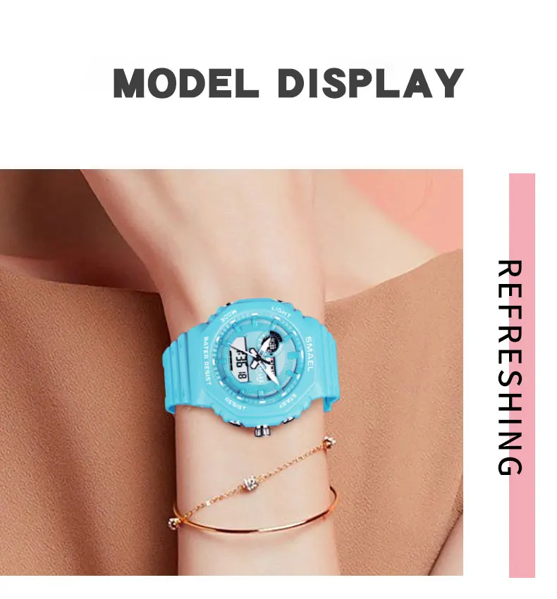 Watches For Women SMAEL Watch Waterproof Back Light LED Clock Alarm Stopwatch Ladies Wristwatches Gift 8037 Luxury Watch Women