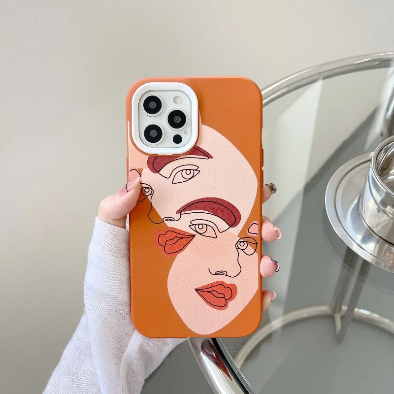 

sumkeymi Abstract Cartoon Phone Case for iPhone 12 Pro Max 11 X XR Xs Max 8 7 Plus Soft Silicone Cover