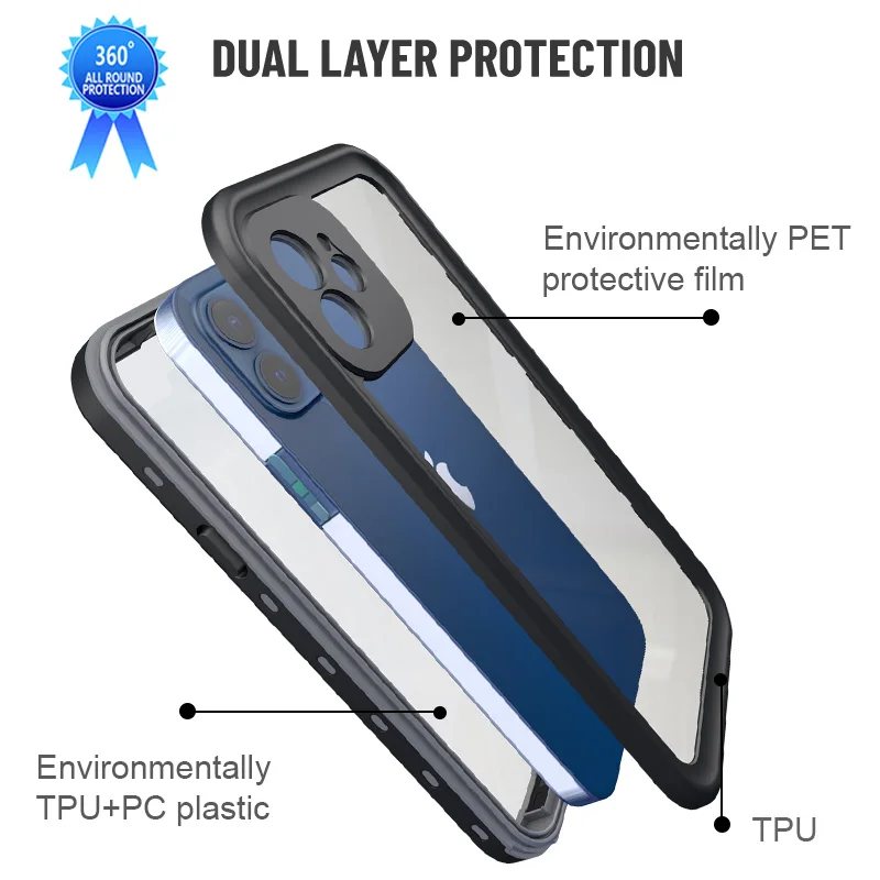 shellbox waterproof case for iphone 12 11 pro max swimming shockproof cases for iphone 12 mini shockproof silicone case cover free global shipping