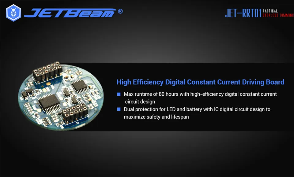 Jetbeam RRT01 Cree XPL светодиодный бесступенчатый Тактический светильник с затемнением, походный разведочный фонарь светильник с батареей Mirco USB 16340