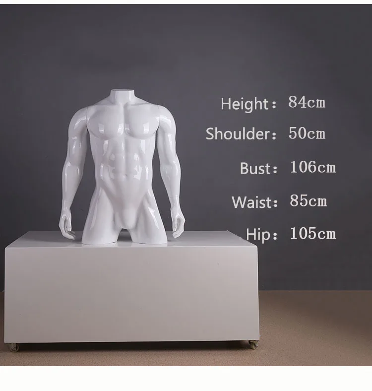 

Customized Muscle Men Half Body Mannequin Upper Body Model Factory