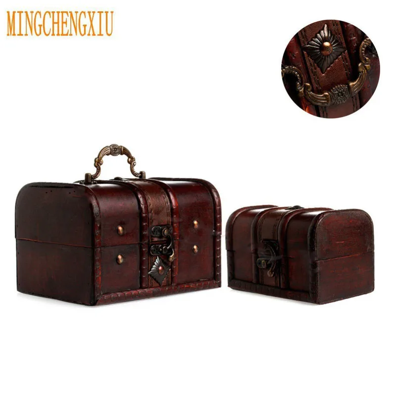 2 шт. деревянный ящик для хранения ювелирных изделий|retro jewelry boxes|storage boxtreasure chest |