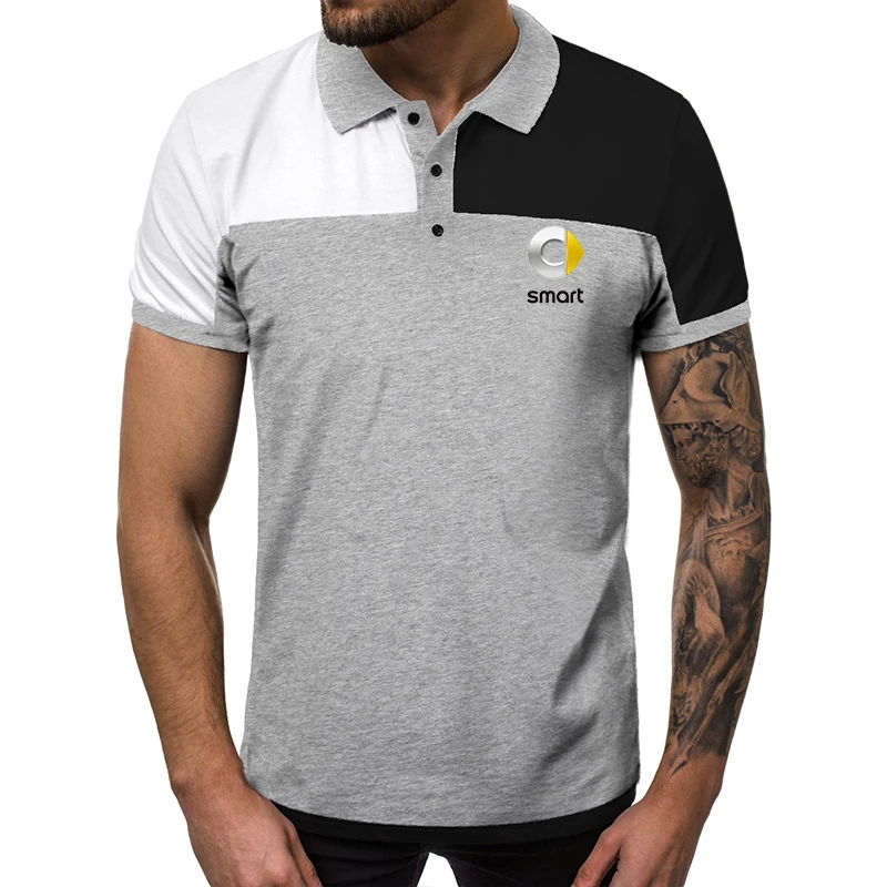 

2021 Summer Trend Men's Polo Shirt SMART Car Logo Short Sleeve Lapel Slim Breathable Shirt Men's Polo Shirt Men's T-shirt To