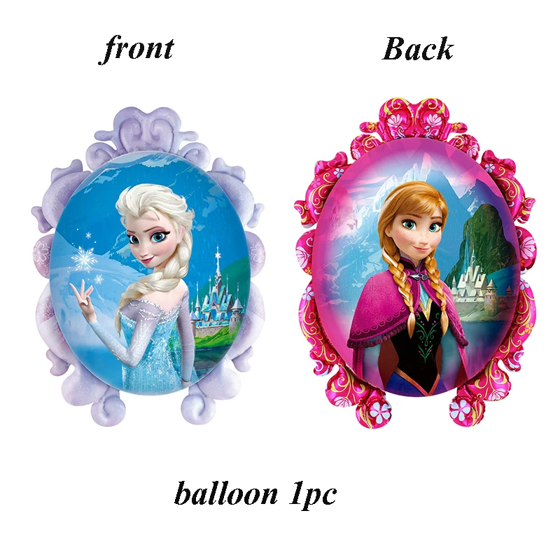 balloon 1pc Дисней Холодное сердце принцесса Снежная королева тематическая вечеринка на день рождения украшения Детские вечерние принадлежности для девочек Декор Детский день рождения набор посуды - Color: balloon 1pc