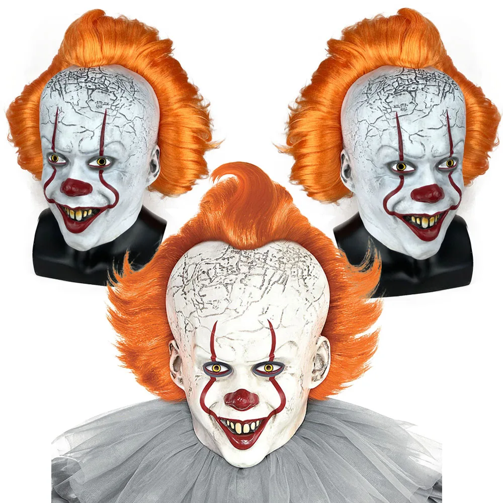 Маска Джокера страшный латексный шлем клоуна для косплея реквизит карнавала