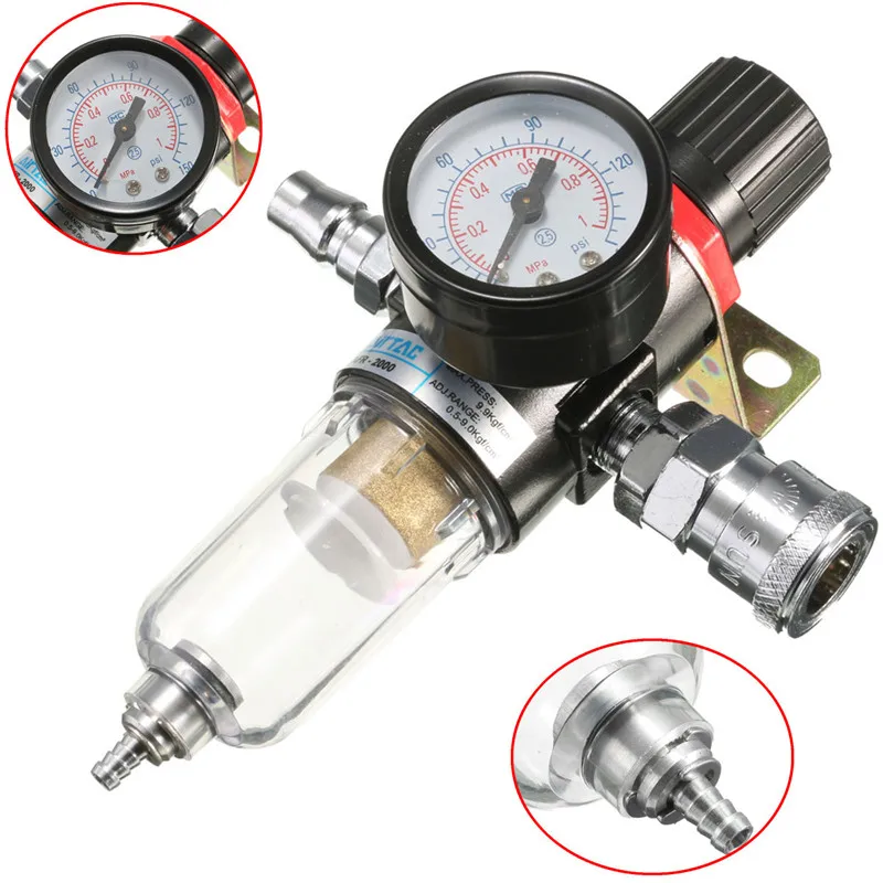 Filter 40 Micron Oil-water Separator Trap Tools Kit Regulator Gauge Light Weight Filter Particles