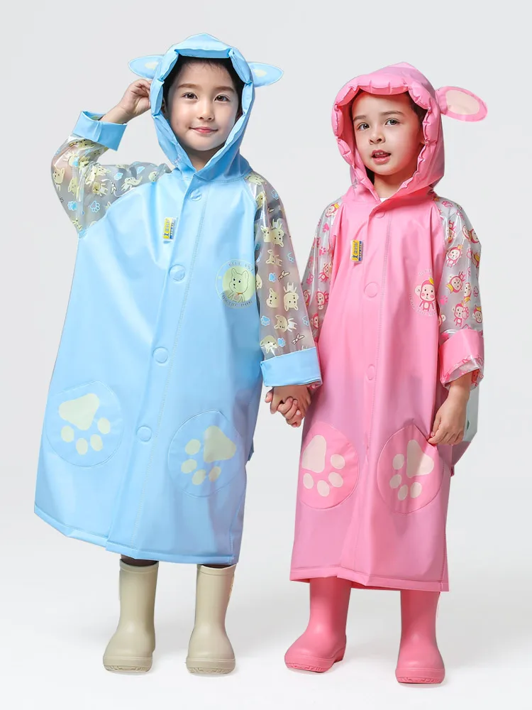 Пластиковое Синее дождевое пальто для детей легкое водонепроницаемое маленьких